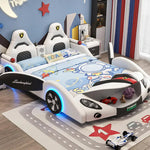 Load image into Gallery viewer, Car Design Racing Guardrail Single Bed Children's Car Bed Furniture for Boy's Bedroom Bed