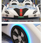 Load image into Gallery viewer, Car Design Racing Guardrail Single Bed Children's Car Bed Furniture for Boy's Bedroom Bed