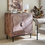 Load image into Gallery viewer, Carved 2-Door Solid Wood Buffet