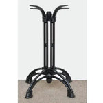 Load image into Gallery viewer, Black wrought iron cast iron heavy 4 leg art deco table base with curved legs and decorative finials