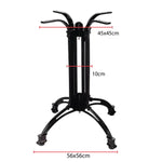 Load image into Gallery viewer, Black metal cast iron heavy 4 leg art deco table base with four curved legs and decorative scrollwork at the top