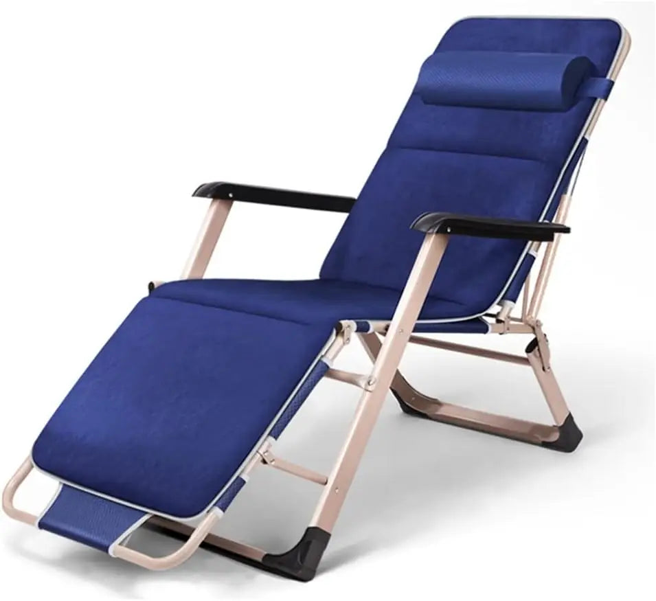 Chaise Lounge Outdoor Portable Folding Patio Recliner Chair adjustable Backrest with Suede Mat