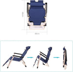 Load image into Gallery viewer, Chaise Lounge Outdoor Portable Folding Patio Recliner Chair adjustable Backrest with Suede Mat