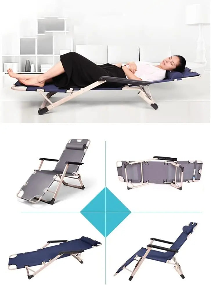 Chaise Lounge Outdoor Portable Folding Patio Recliner Chair adjustable Backrest with Suede Mat