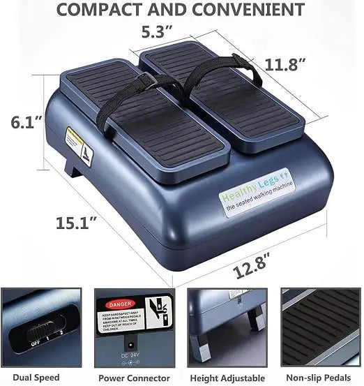 Circulation Leg Exerciser Mini Seated Walking Machine with Two Gear Selection,Portable Indoor Office Rehabilitation