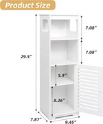 Load image into Gallery viewer, CITLOW Bathroom Waterproof Cabinet,White Floor Standing Storage Cabinet Home StorageFurniture Shelf,Suitable for Toilet Bedroom Kitchen Living Room,75x22x20cm