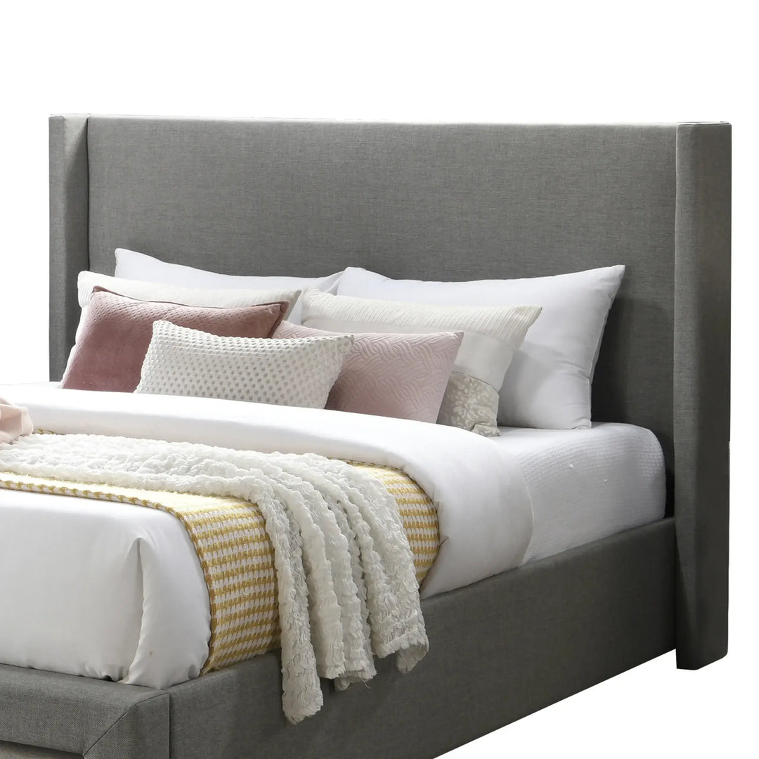 Clara King Bed – Grey