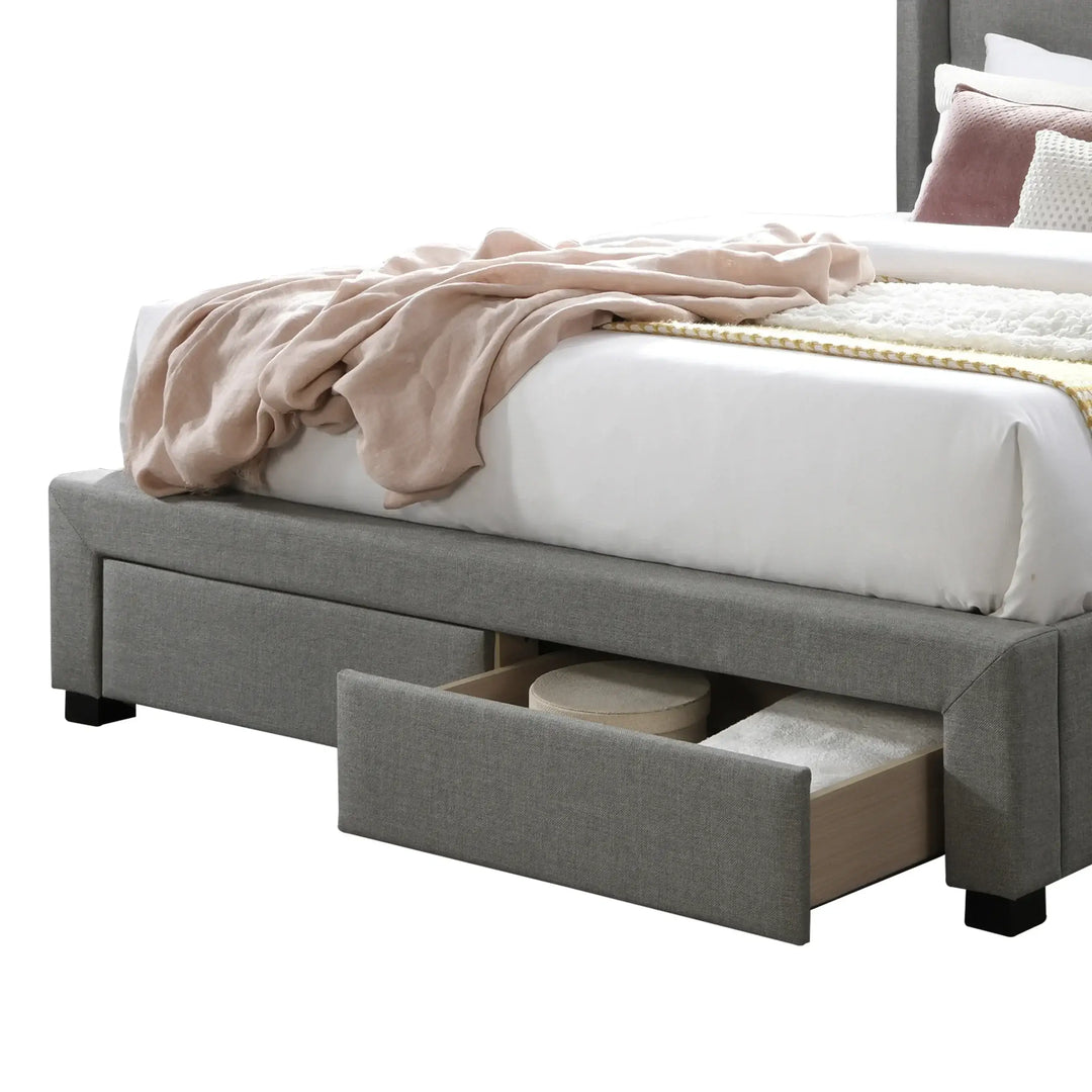 Clara King Bed – Grey