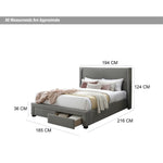 Load image into Gallery viewer, Clara King Bed – Grey