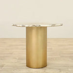 Load image into Gallery viewer, Coffee &amp; Side Table Set – Faux Marble &amp; Bronze Brushed Stainless Steel