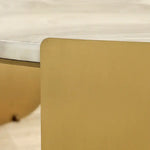 Load image into Gallery viewer, Coffee &amp; Side Table Set – Sintered Stone &amp; Brushed Gold / Faux Marble &amp; Coffee Brown Base