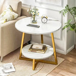 Load image into Gallery viewer, Coffee Table, Bedside End Table, Lamp Table for Living Room Bedroom - White &amp; Gold-GCC Home Center