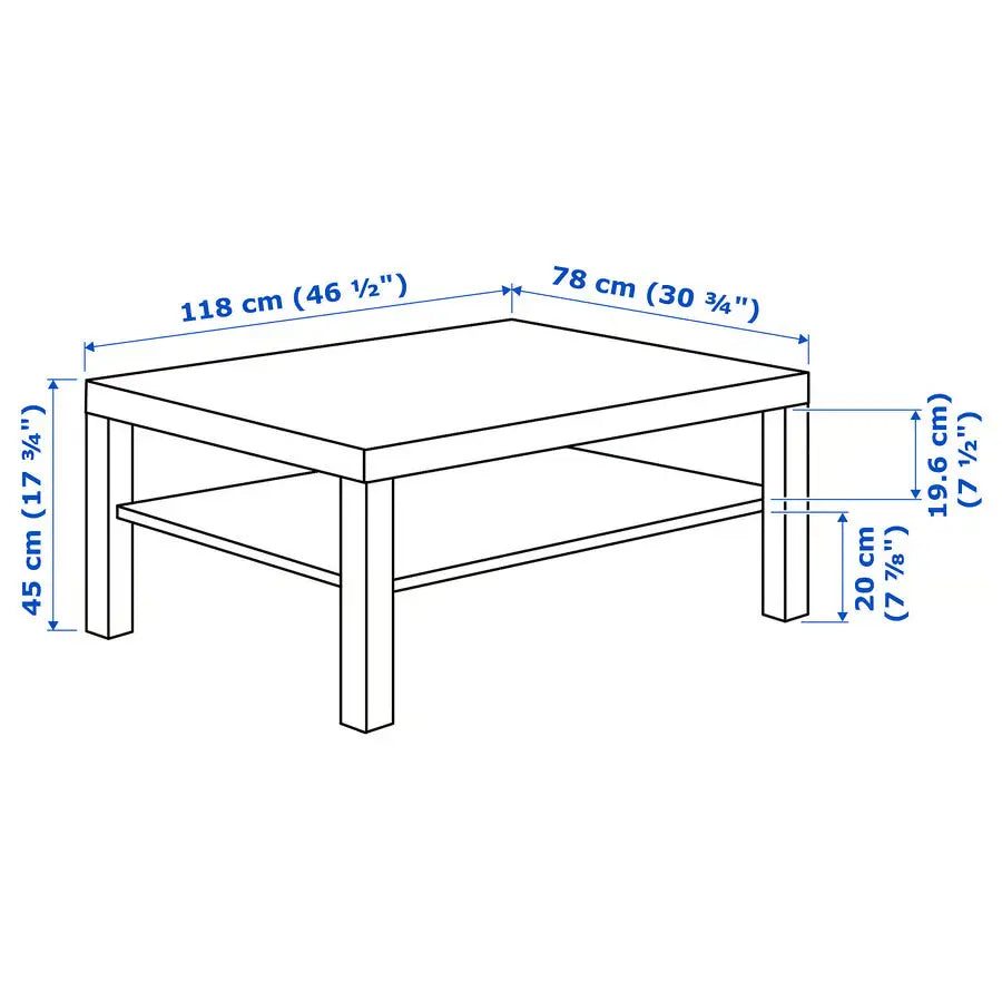 Coffee Table, Black-Brown, 118×78 cm