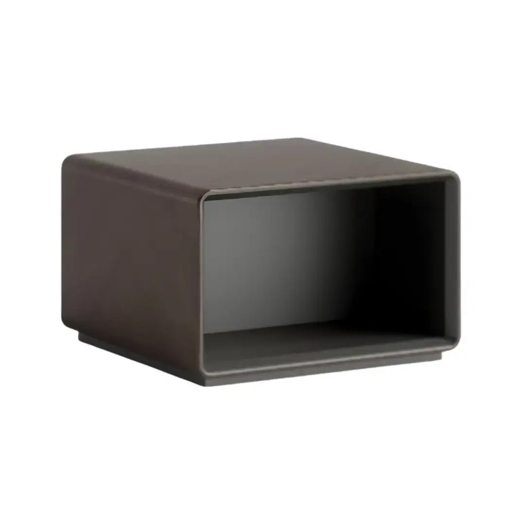 Dark brown rectangular wall-mounted shelf with a modern minimalist design for stylish storage and display