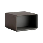 Dark brown rectangular wall-mounted shelf with a modern minimalist design for stylish storage and display
