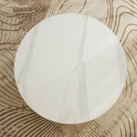 Load image into Gallery viewer, Coffee Table – Modern Round White &amp; Gold Sintered Stone Design