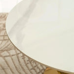 Load image into Gallery viewer, Coffee Table – Modern Round White &amp; Gold Sintered Stone Design