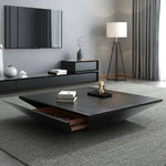 Load image into Gallery viewer, Coffee Table – Modern Square Design with Side Drawer (100 x 100 x 38 CM)