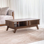 Load image into Gallery viewer, Coffee Table – Modern Walnut Table with Door &amp; Shelf Storage