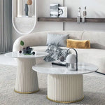 Load image into Gallery viewer, Coffee Table Set (White | 70 cm &amp; 50 cm)