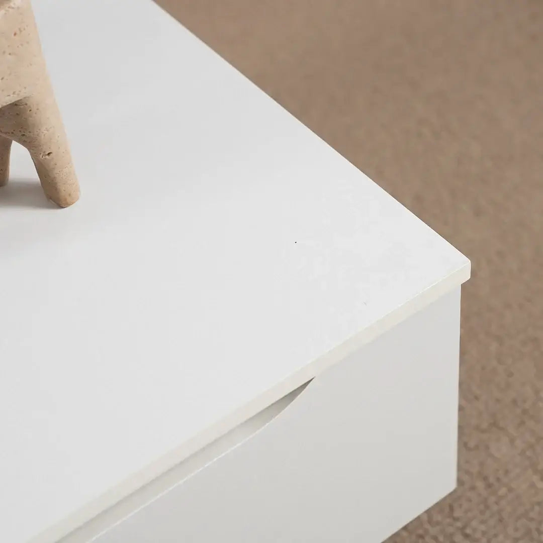Coffee Table with 2 Storage Drawers - White & Oak Wooden