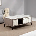 Load image into Gallery viewer, Coffee Table with 3D-Textured Glass Top and Storage Drawers