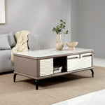 Load image into Gallery viewer, Coffee Table with 3D-Textured Glass Top and Storage Drawers