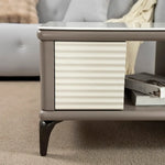 Load image into Gallery viewer, Coffee Table with 3D-Textured Glass Top and Storage Drawers