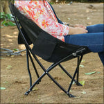 Load image into Gallery viewer, Comfortable Moon Black Chair with Cup Holder for Camping
