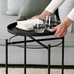 Load image into Gallery viewer, Arabian Mall Metal Small Round Coffee Table for Living Room and Bedroom (Black)