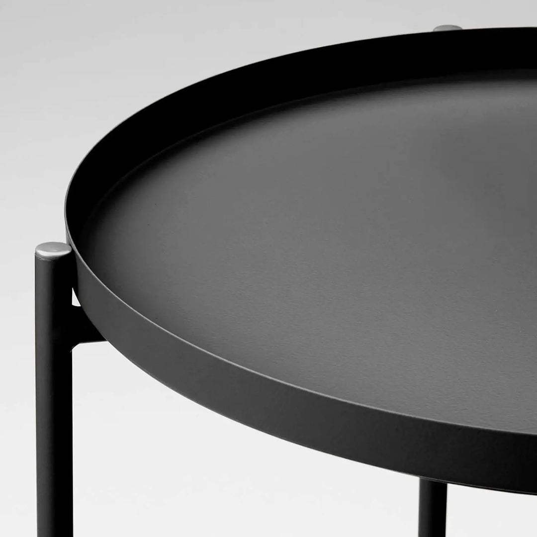 Arabian Mall Metal Small Round Coffee Table for Living Room and Bedroom (Black)