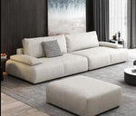 Load image into Gallery viewer, Comfynest 3-Seater Minimalist Sofa Set Faux leather Couch for Modern Living Rooms (White+ottoman)-GCC Home Center
