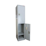 Load image into Gallery viewer, Commercial Grey Steel 2-Door Locker Cabinet with Removable Lock - Vertical Storage for Clothes &amp; Files-GCC Home Center