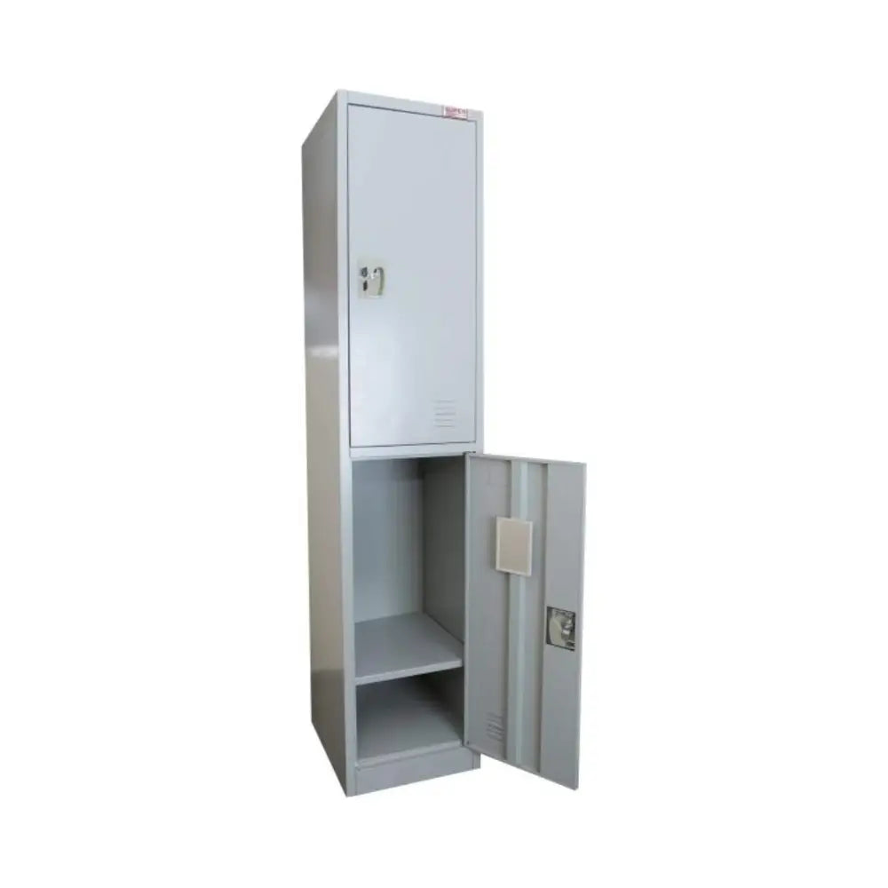 Commercial Grey Steel 2-Door Locker Cabinet with Removable Lock - Vertical Storage for Clothes & Files-GCC Home Center