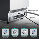 Load image into Gallery viewer, Arabian Mall Commercial Stainless Steel Ice Maker (45kg/24H Output, 15kg Storage Bin) – Black &amp; Silver