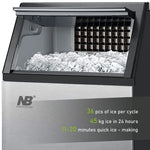 Load image into Gallery viewer, Arabian Mall Commercial Stainless Steel Ice Maker (45kg/24H Output, 15kg Storage Bin) – Black &amp; Silver