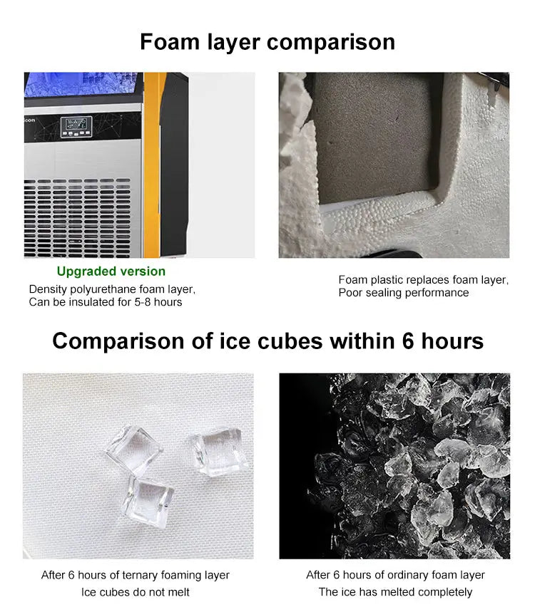 Commercial Ice Maker High Efficiency Commercial Ice Cube Makers Making Machine 80Kg/24Hrs Portable Ice Maker