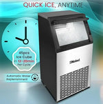 Load image into Gallery viewer, Commercial Ice Maker Machine 45Kg/24Hr 10Kg Ice Storage, Fast Cube Ice in 12–20 Minutes, LED Display, Auto Water Refill – NIM60C