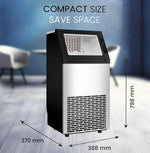Load image into Gallery viewer, Commercial Ice Maker Machine 45Kg/24Hr 10Kg Ice Storage, Fast Cube Ice in 12–20 Minutes, LED Display, Auto Water Refill – NIM60C