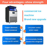 Load image into Gallery viewer, Commercial Ice Maker Machine 55kg 68kg 80kg/24h,Out of Ice 36 45 66 Pieces,Large Ice Machine,Self Cleaning,Ice Storage: 15kg/1580 Pieces,For Families, Restaurants, Bars,55KG