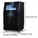 Load image into Gallery viewer, Commercial Ice Maker Machine, Intelligent Cubes Ice Maker, 40kg of Ice Per 24 hours, LED Display, 32 Cubes Per 15 Min, Ideal for Tea Shop, Coffee Shop, Cold Drink Shop, Hotel HZB-40F/A Black