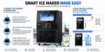 Load image into Gallery viewer, Commercial Ice Maker Machine, Intelligent Cubes Ice Maker, 40kg of Ice Per 24 hours, LED Display, 32 Cubes Per 15 Min, Ideal for Tea Shop, Coffee Shop, Cold Drink Shop, Hotel HZB-40F/A Black