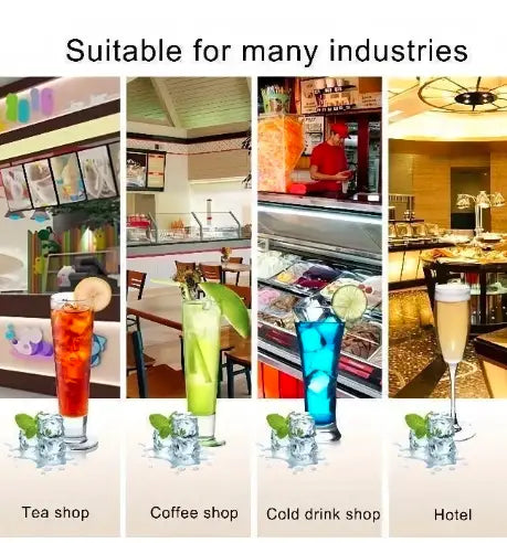 Commercial Ice Maker Machine, Intelligent Cubes Ice Maker, 40kg of Ice Per 24 hours, LED Display, 32 Cubes Per 15 Min, Ideal for Tea Shop, Coffee Shop, Cold Drink Shop, Hotel HZB-40F/A Black