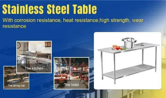 Commercial Stainless Steel Work Table – Heavy-Duty Kitchen Prep Station