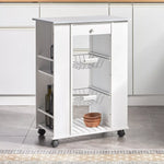 Load image into Gallery viewer, Compact Kitchen Trolley with Two Side Shelves – Multi-Purpose Storage &amp; Meal Prep Cart