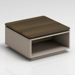 Load image into Gallery viewer, Compact Walnut &amp; Beige Coffee Table – 70x70cm MDF &amp; MFC with PVC Veneer Finish