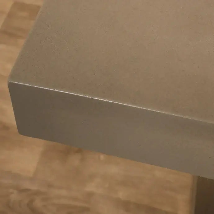 Concrete & Stainless Steel Dining Table - Dark Grey