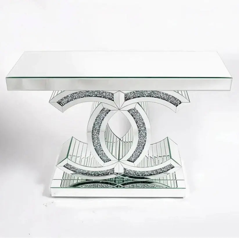 Console Table and Mirror Matching Set - Silver-GCC Home Center