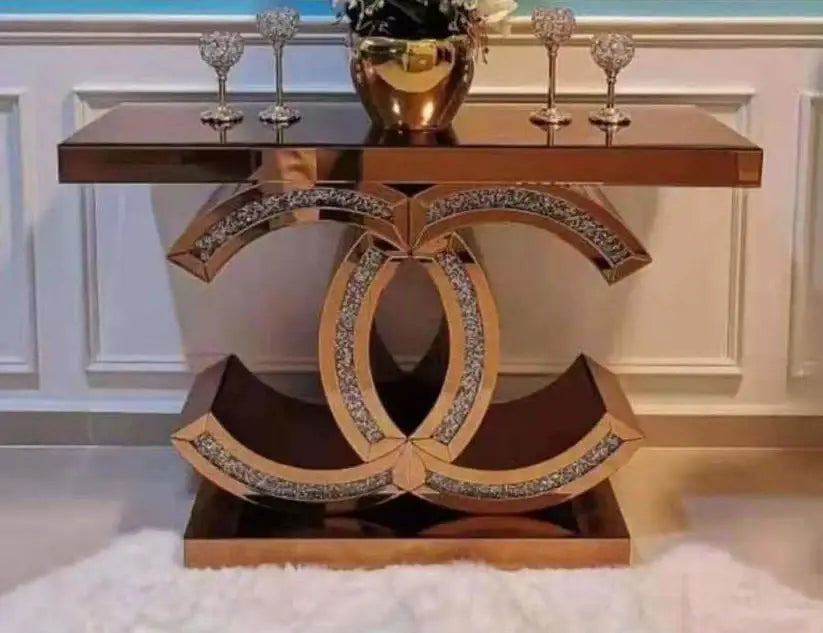 Console Table and Mirror Matching Set - Silver-GCC Home Center