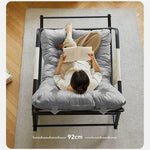 Load image into Gallery viewer, COOLBABY Rocking Chair Rocking Chair Nordic Italian Living Room Household Single Leisure And Comfortable Cloth Sofa Chair for Bedroom Balcony (Color : GREY)
